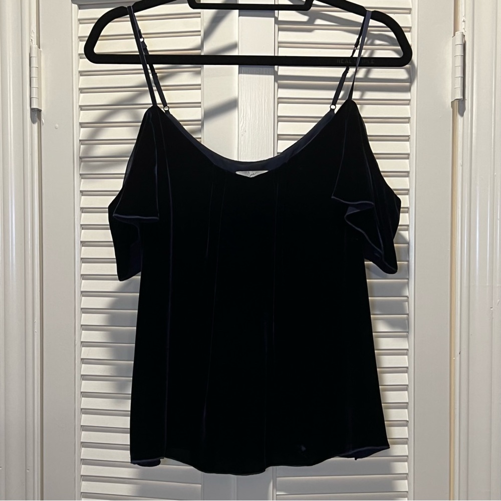Joie Navy Velvet Blouse